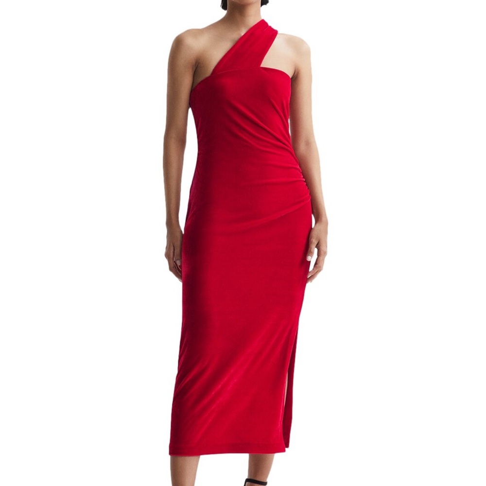 Reiss Vibrant Red One-Shoulder Dress